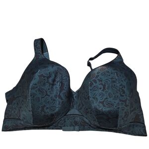 Cacique Lightly Lined Full Coverage Underwire Bra Daek Green Black Sz 42DDD